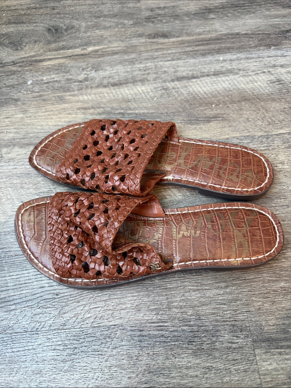 Sam Edelman Brown Slide On Womens Sandals, size 7 #